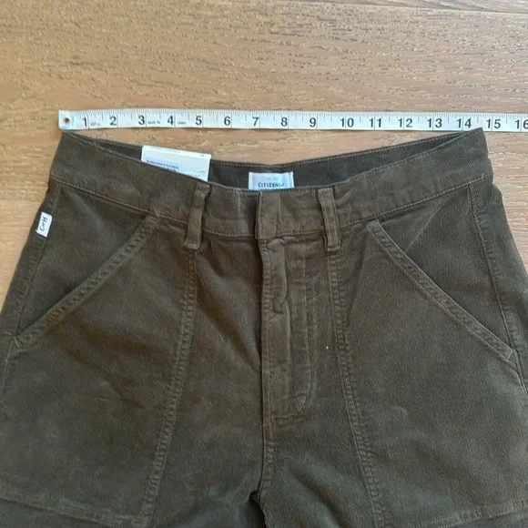 Citizens of Humanity Marcelle Corduroy Cargo Pants Costes Green Size 28 - Picture 10 of 13